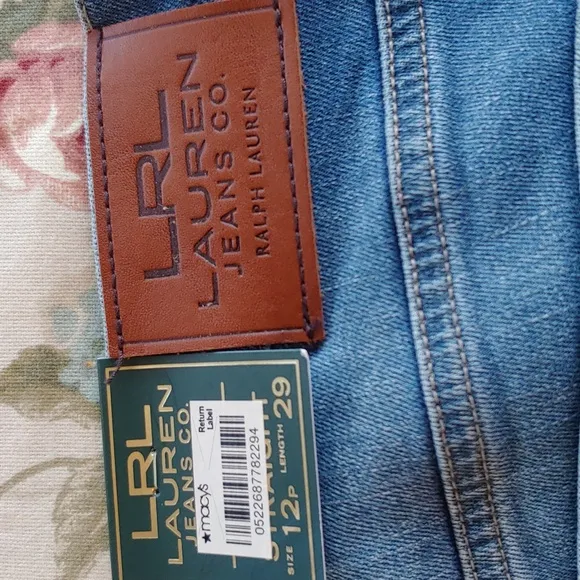 Ralph Lauren LRL Jeans Co Petite Women's Straight Blue Jeans 12P x 29