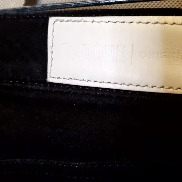 Re/Done Jet‎ Black Straight Leg Buttonfly Rough Hem Denim Jeans Pants Size 27
