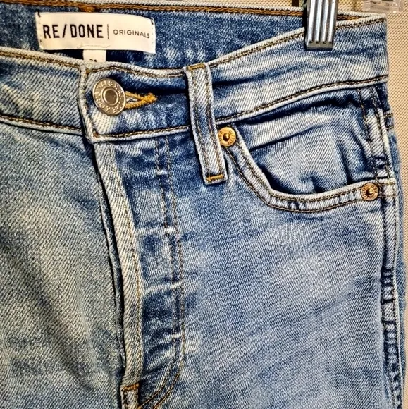 Re/Done Originals Double Needle Long Buttonfly‎ Denim Blue Jeans Size 24