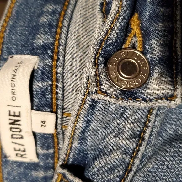 Re/Done Originals Double Needle Long Buttonfly‎ Denim Blue Jeans Size 24