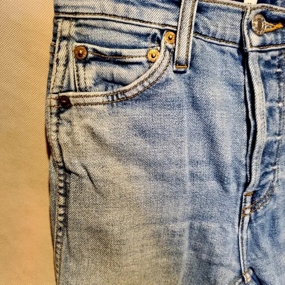 Re/Done Originals Double Needle Long Buttonfly‎ Denim Blue Jeans Size 24