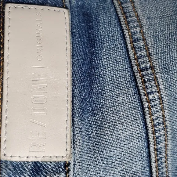 Re/Done Originals Double Needle Long Buttonfly‎ Denim Blue Jeans Size 24
