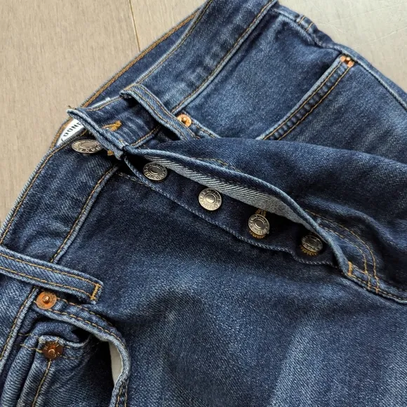 Re/done originals high rise ankle crop skinny jeans midnight blue size 26