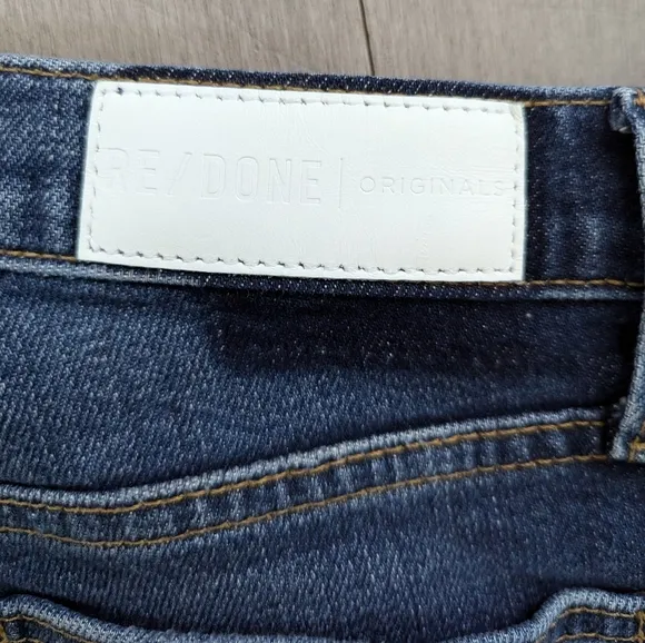 Re/done originals high rise ankle crop skinny jeans midnight blue size 26