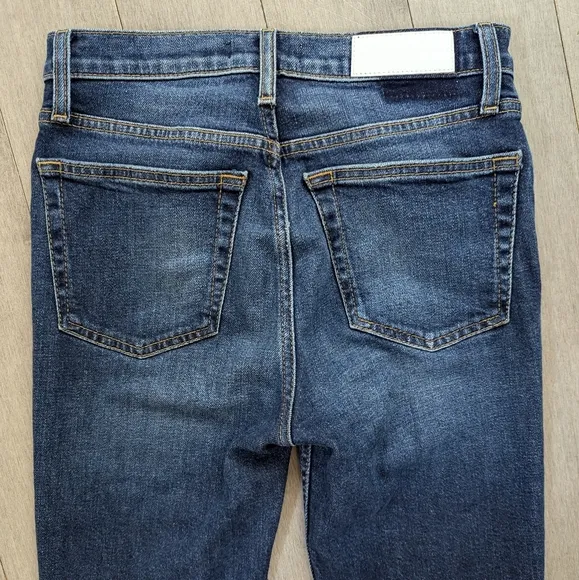 Re/done originals high rise ankle crop skinny jeans midnight blue size 26