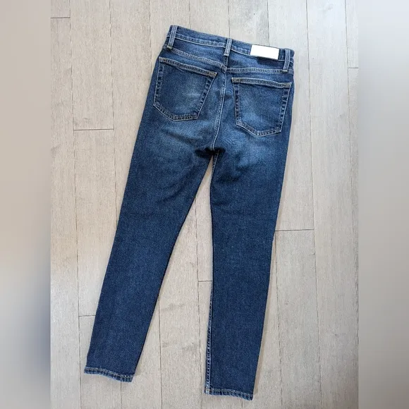 Re/done originals high rise ankle crop skinny jeans midnight blue size 26