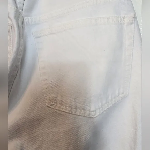 ReDone Womens 70s Ultra High Rise White Ivory Denim Stove Pipe Straight Jeans 27
