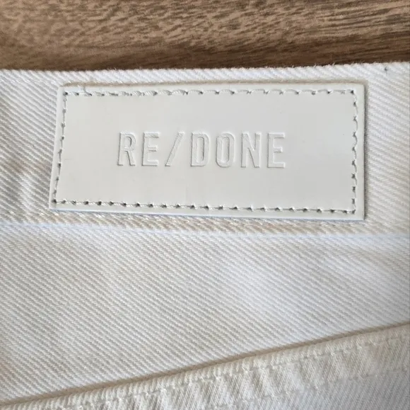 ReDone Womens 70s Ultra High Rise White Ivory Denim Stove Pipe Straight Jeans 27