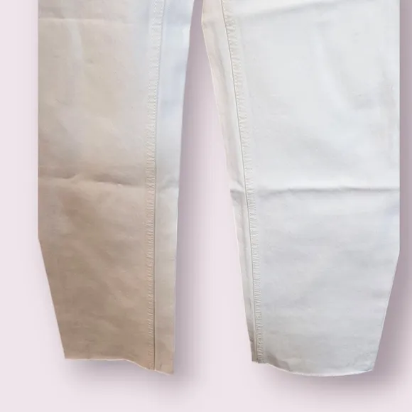 ReDone Womens 70s Ultra High Rise White Ivory Denim Stove Pipe Straight Jeans 27