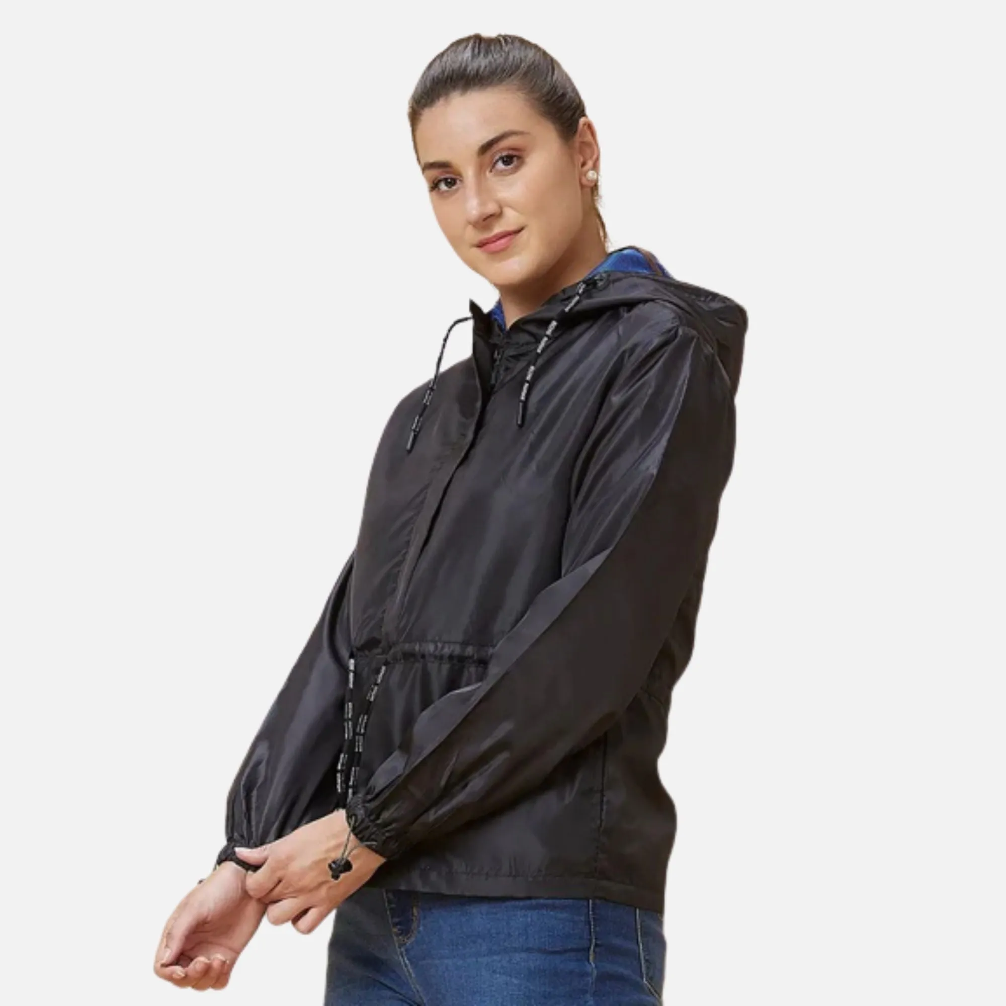 Regular Fit Hoody Neck Jackets Black