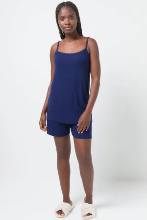 Rib Cami Short Set Navy