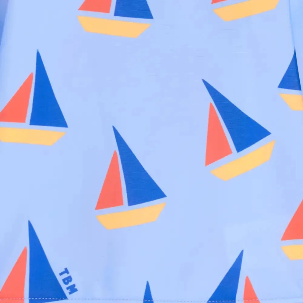Rocco & Reef Set - Blue Sailboat Baby & Kids Rash Top & Short Set