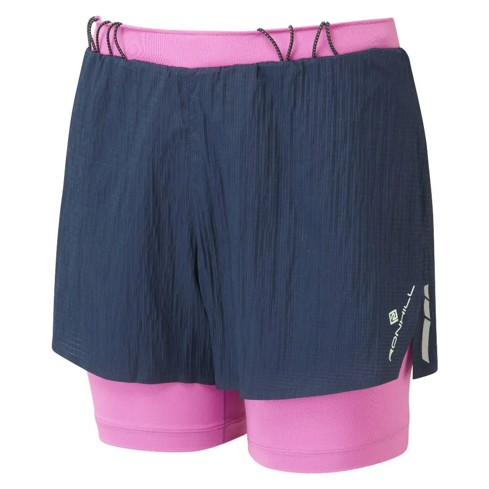 Ronhill Tech Race Twin Short (Womens) - Dark Navy/Fuschia