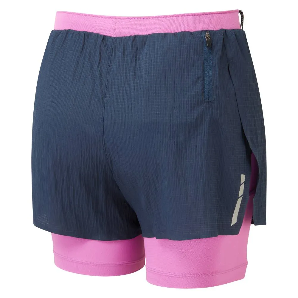 Ronhill Tech Race Twin Short (Womens) - Dark Navy/Fuschia