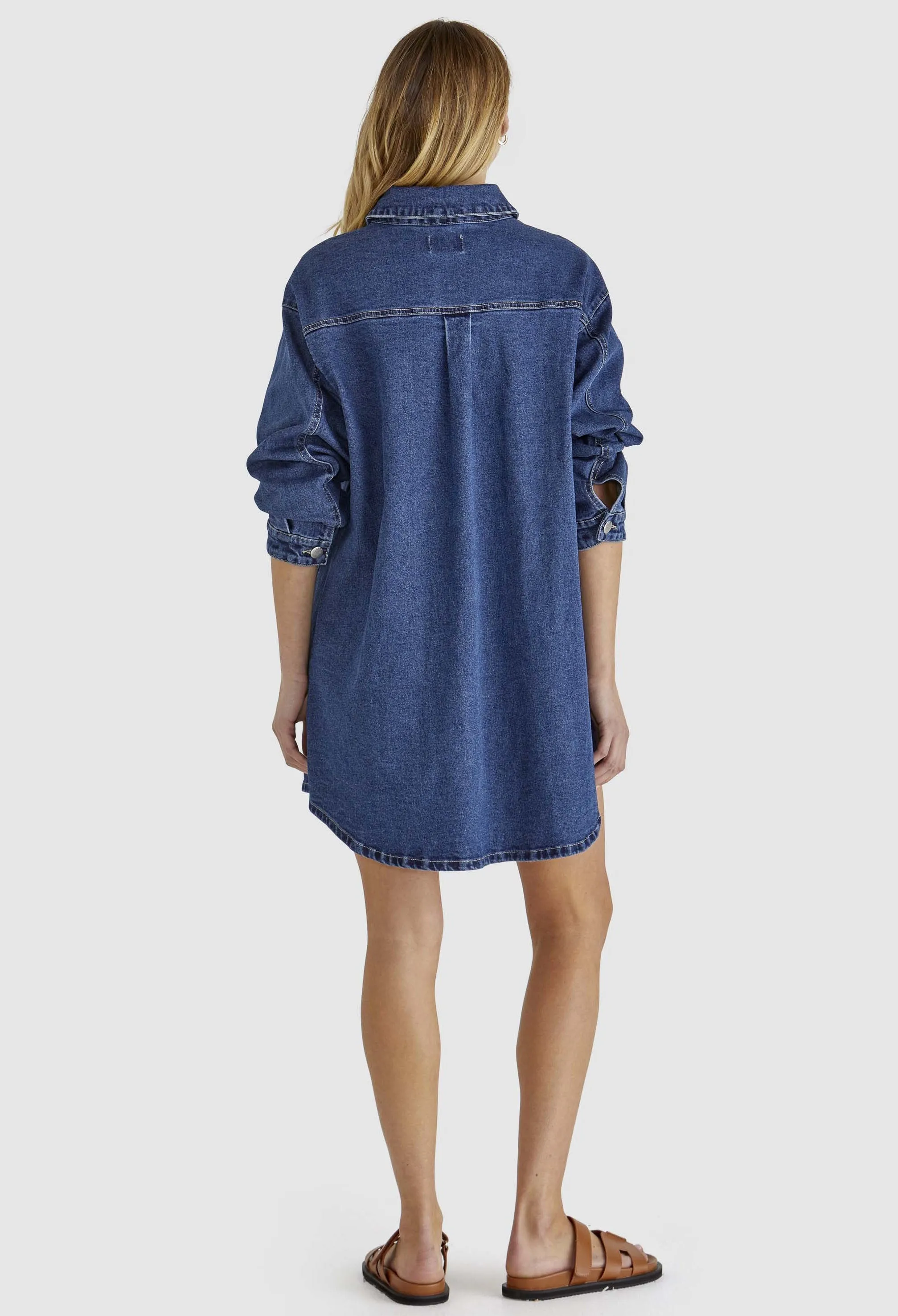 Sass Clothing - Sweeny Denim Shacket - Indigo Wash