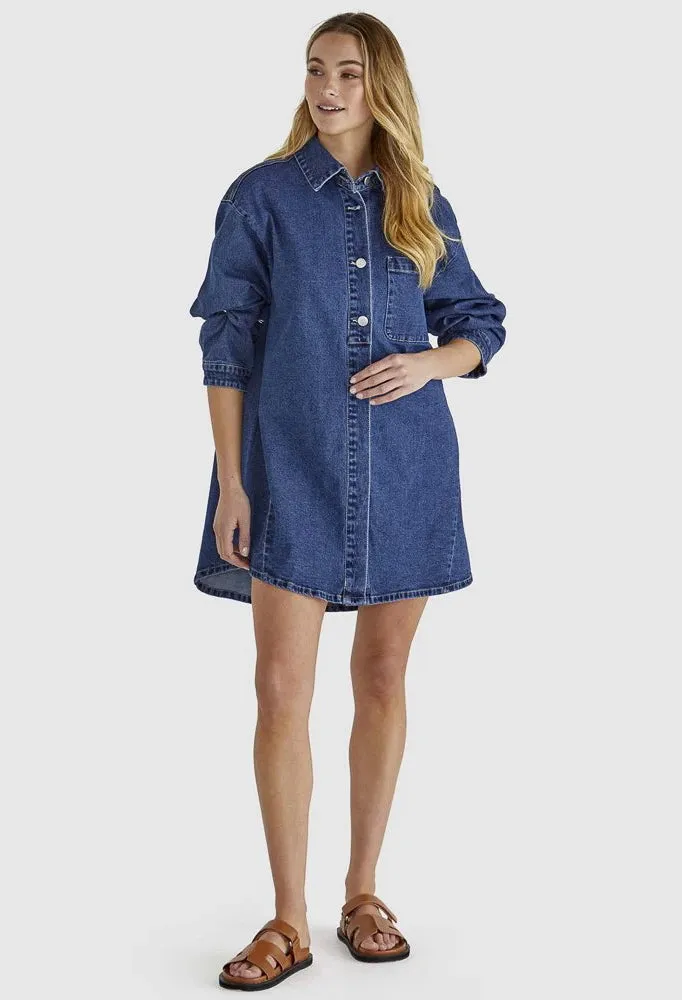 Sass Clothing - Sweeny Denim Shacket - Indigo Wash