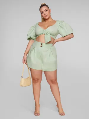 Shelley Puff Sleeve Crop Top