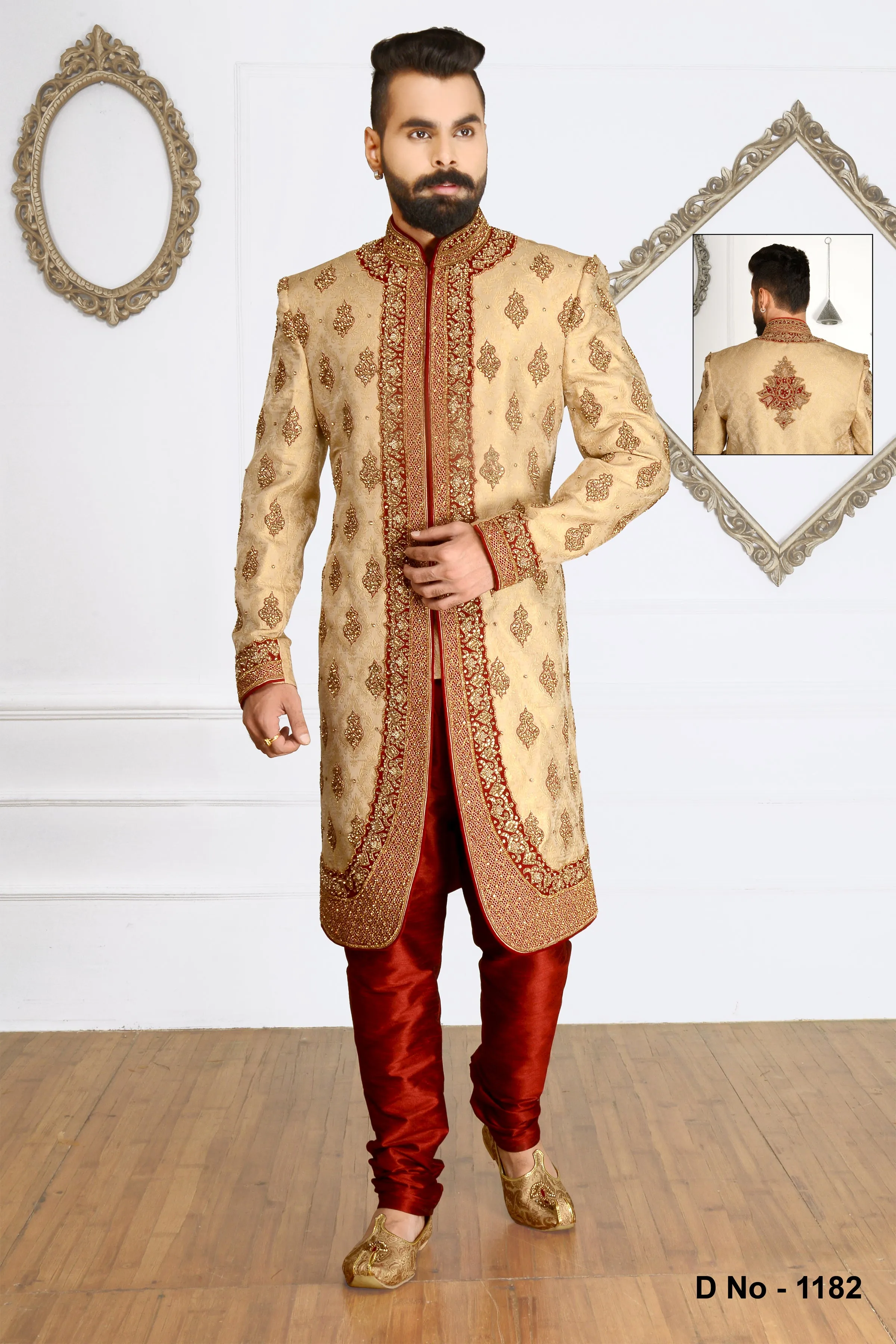 Sherwani (Custom Tailored) - (D.No.-1182)
