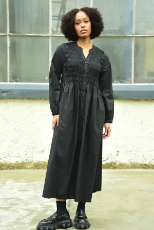 Shirred Space Dress - Black