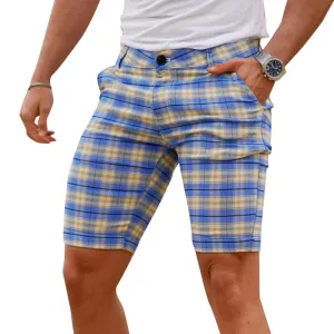 Short de costume décontracté à carreaux vintage