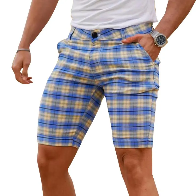Short de costume décontracté à carreaux vintage