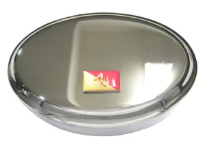 Sicily Flag Oval Trinket Jewelry Box