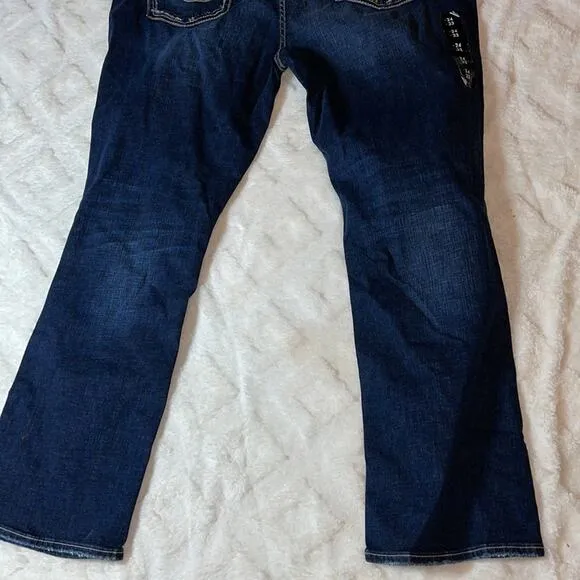 SILVER JEANS ELYSE SLIM BOOTCUT MIDRISE CURVY 24 distressed