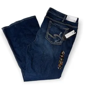 SILVER JEANS ELYSE SLIM BOOTCUT MIDRISE CURVY 24 distressed