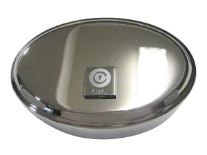 Silver Toned Square Pendant Etched Civic Coin CVC Cryptocurrency Blockchain Oval Trinket Jewelry Box