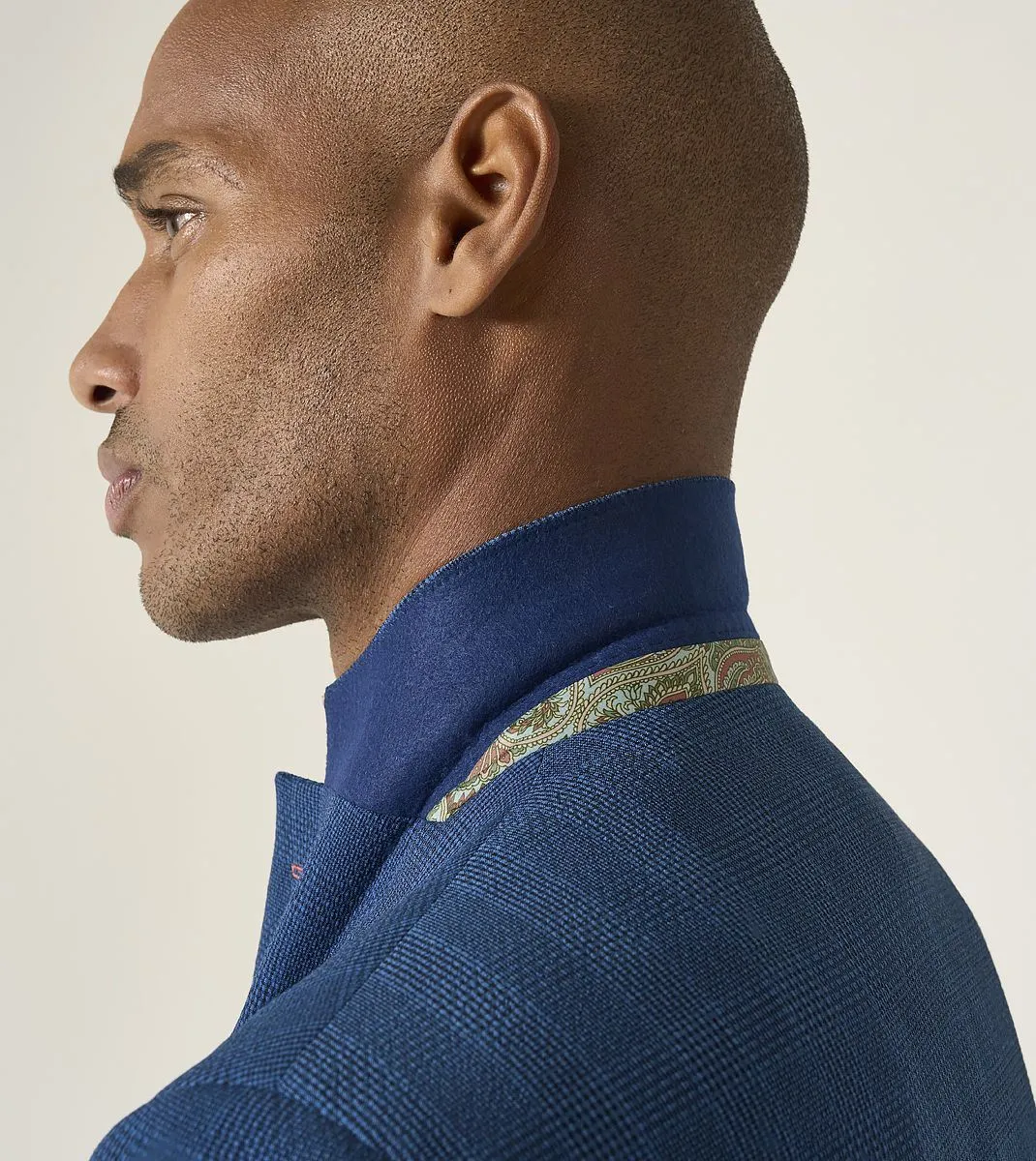 Skopes Tailored Fit Orville Suit Jacket For Men in Blue Self Check, 36S-62L