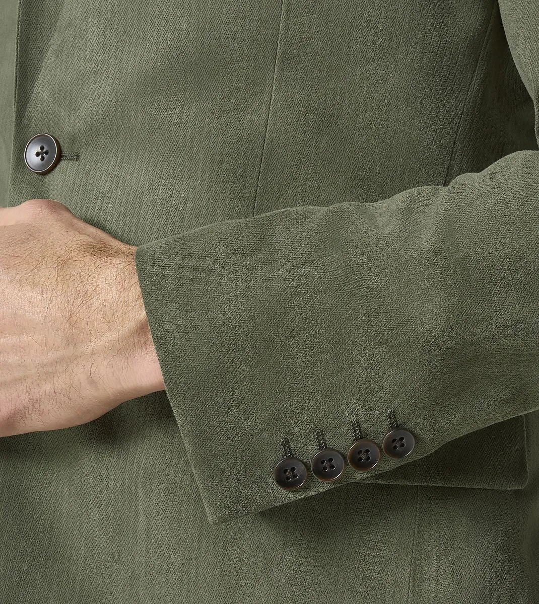 Skopes Tailored Fit Padua Jacket For Men in Herb Green Herringbone, 36S-62L