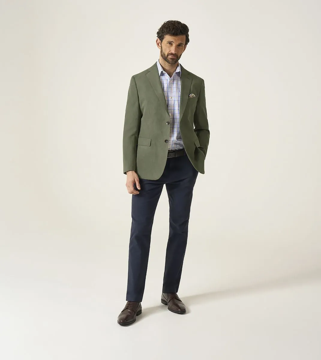 Skopes Tailored Fit Padua Jacket For Men in Herb Green Herringbone, 36S-62L