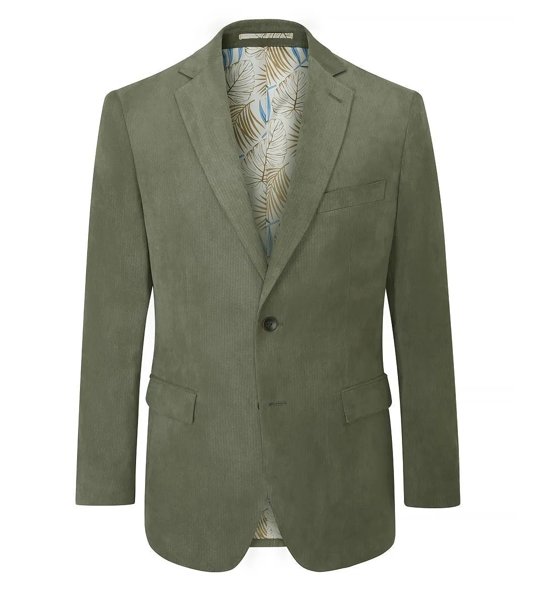 Skopes Tailored Fit Padua Jacket For Men in Herb Green Herringbone, 36S-62L
