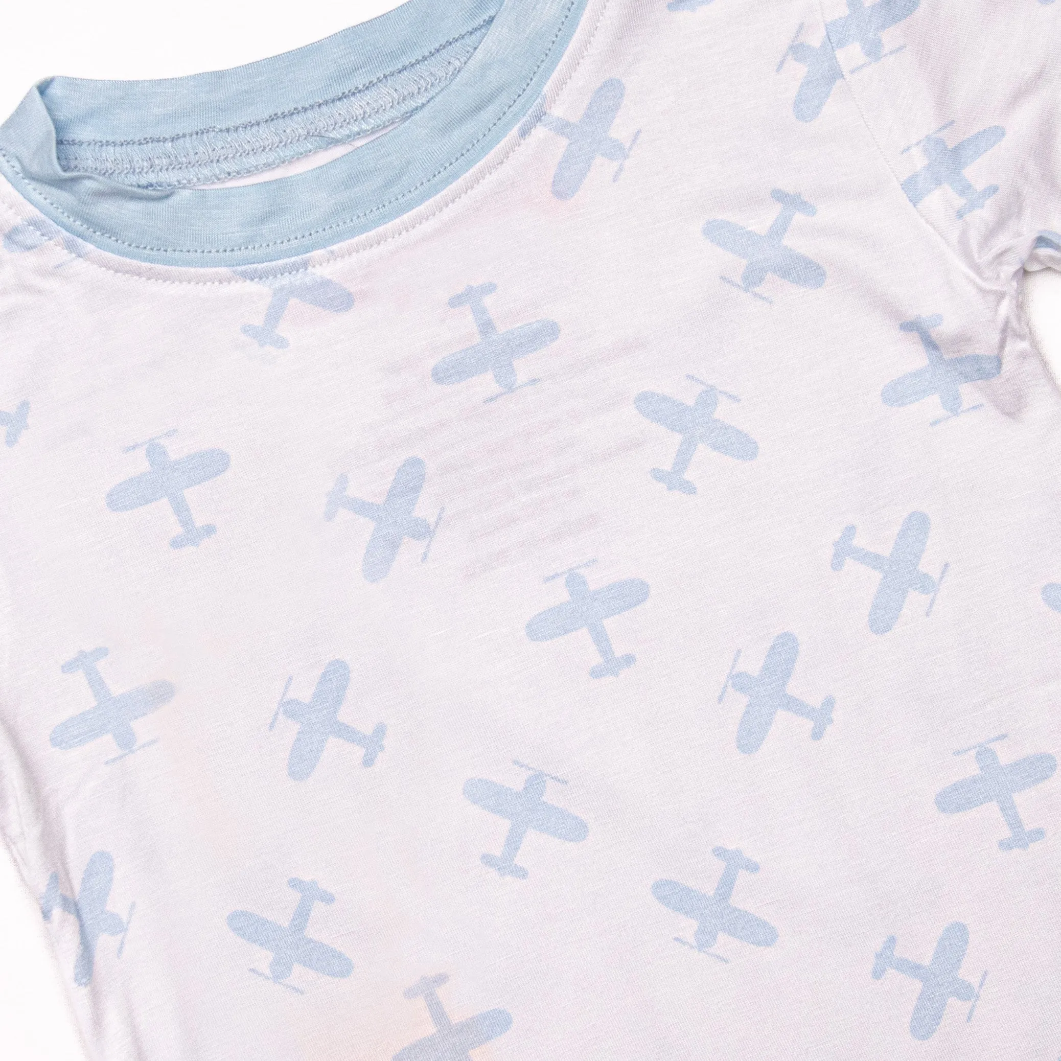 Soaring Skies Bamboo Pajama Short Set, Blue