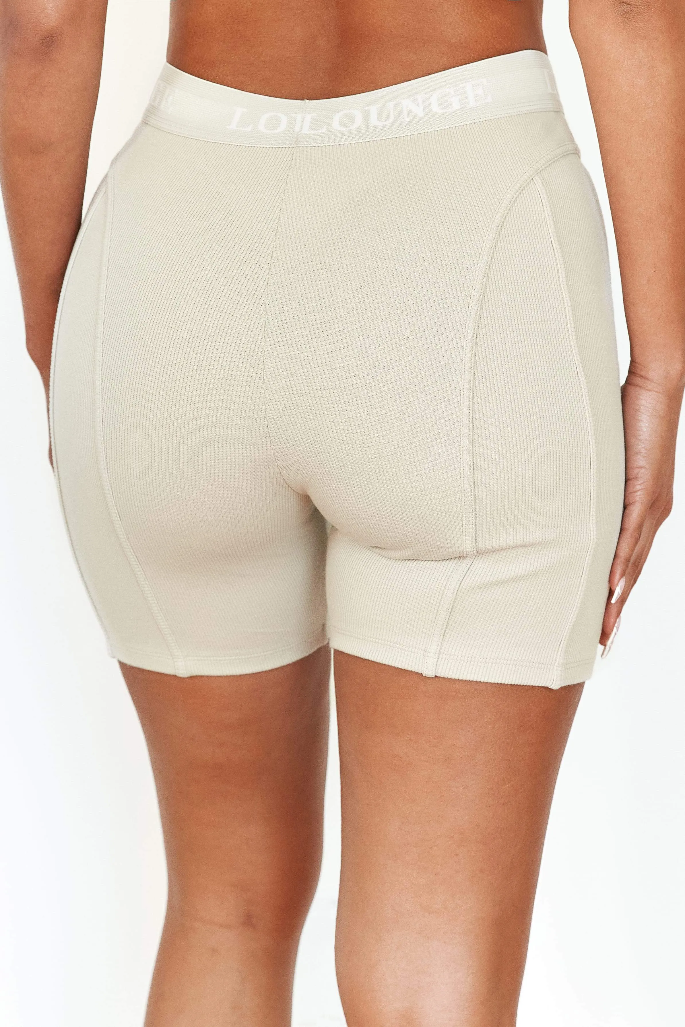 Soft Chic Ribbed Shorts - Oatmeal