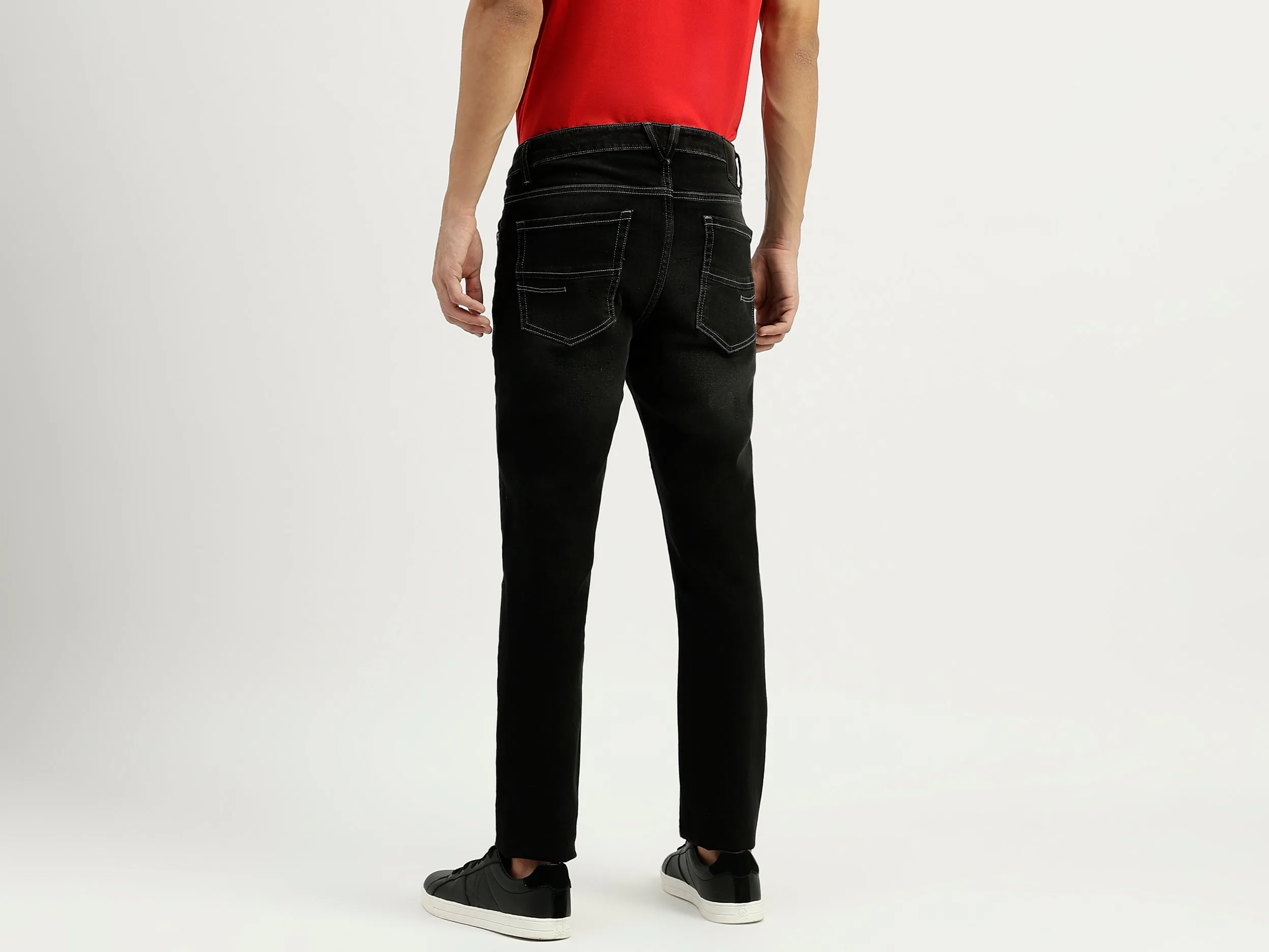 Solid Mid Rise Skinny Fit Jeans
