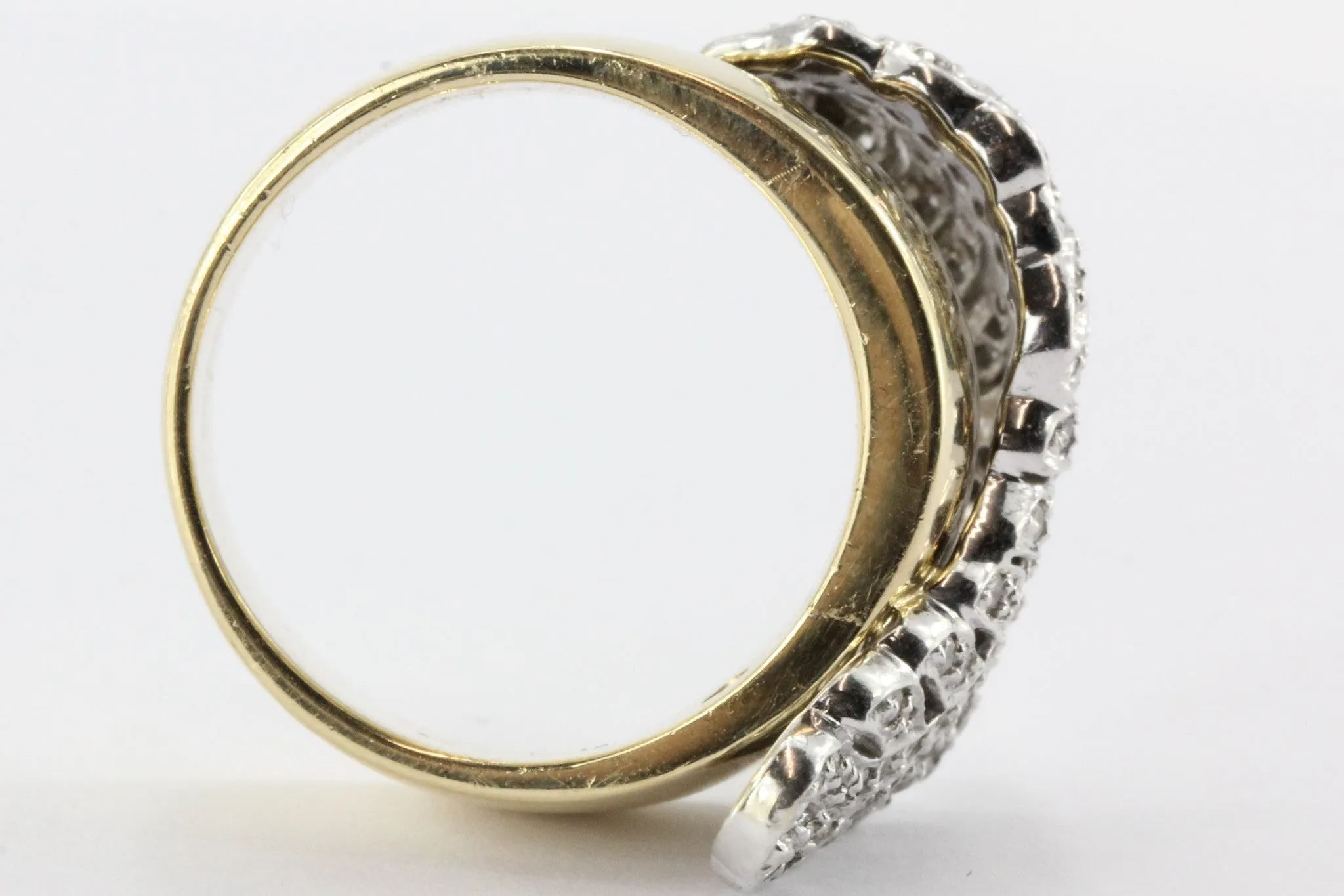 Sonia B 14K White & Yellow Gold Diamond Leaf / Feather Ring Sonia Bitton