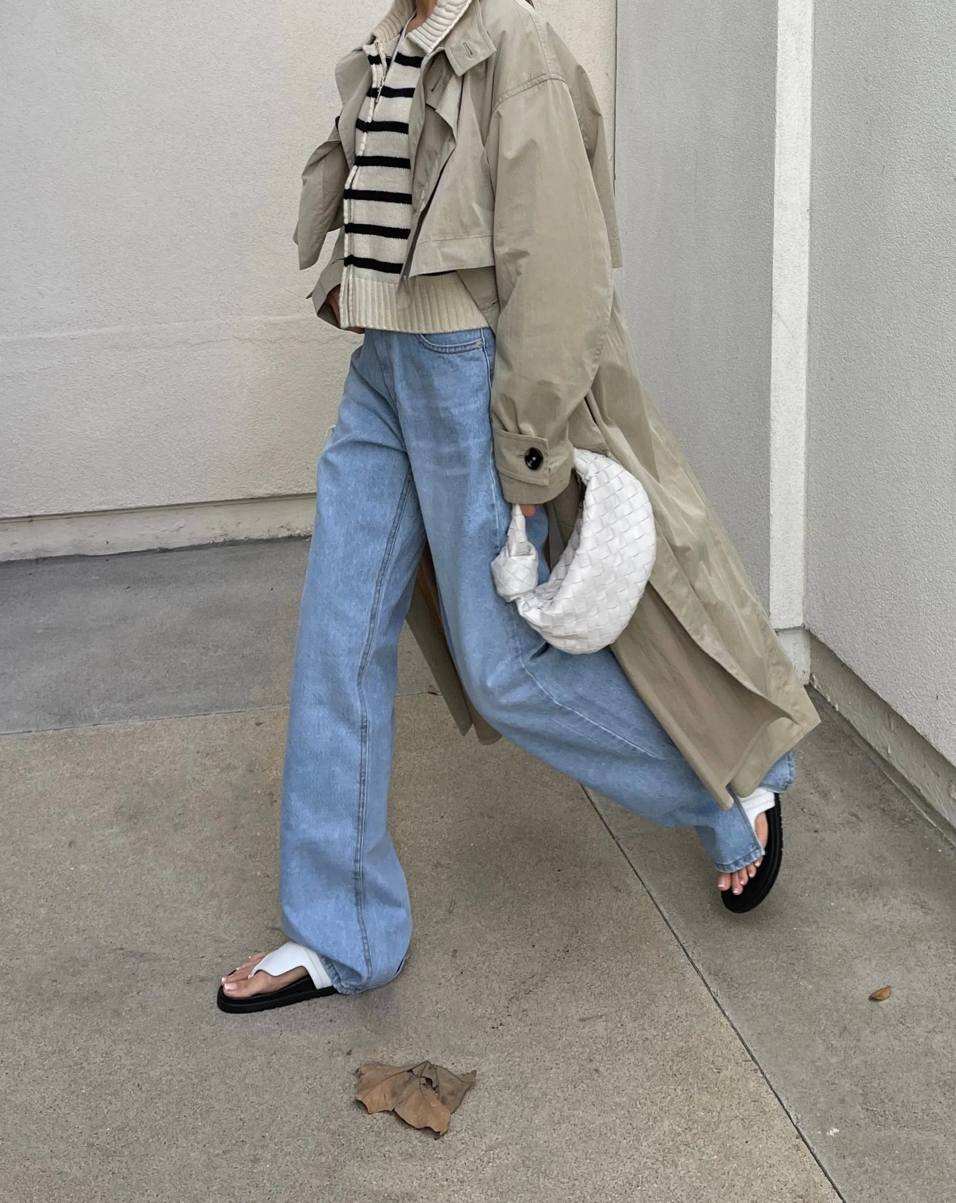 Split-Hem Light Blue Jeans
