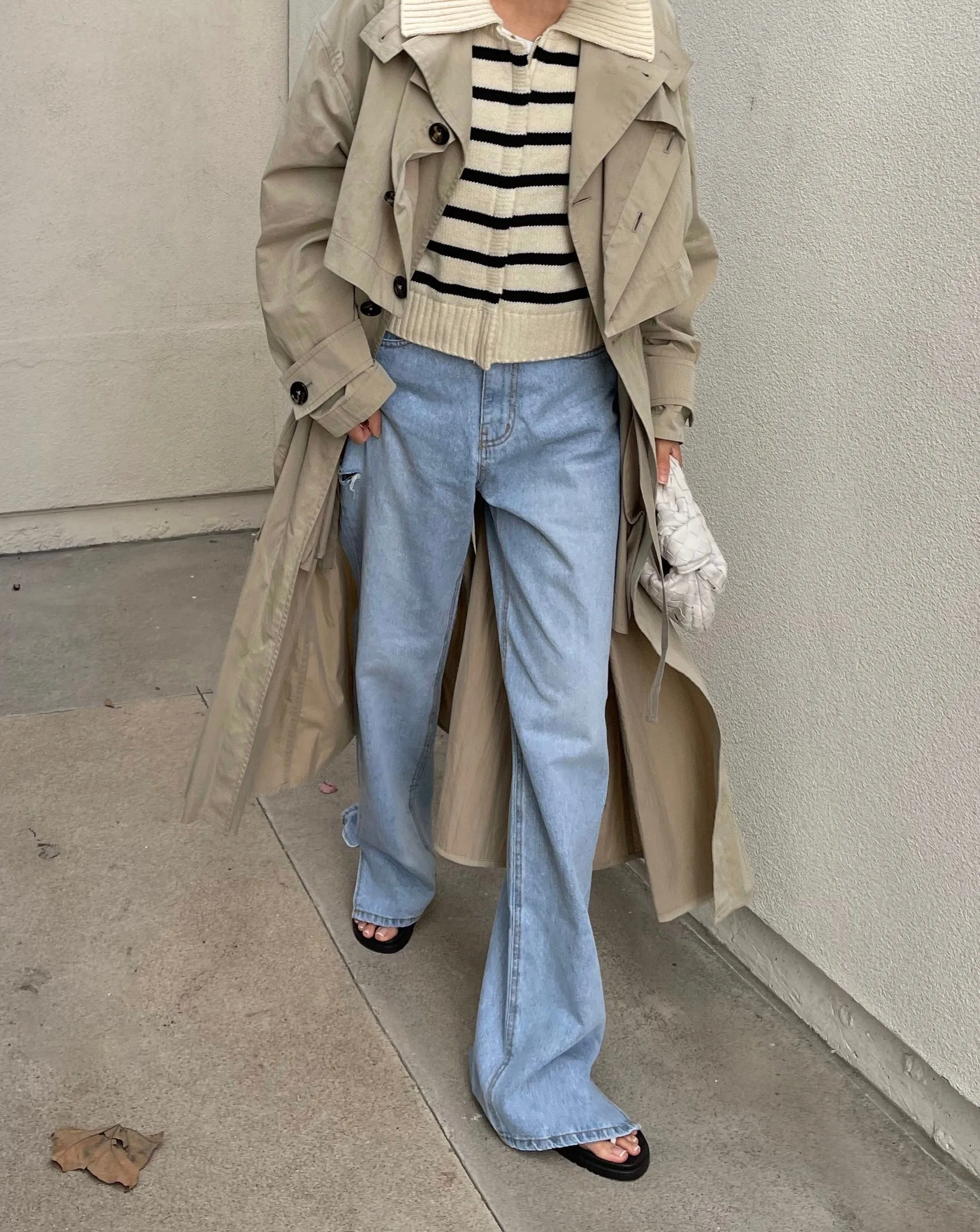 Split-Hem Light Blue Jeans