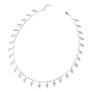 Stainless Steel Leaf/Feather Bar Link Necklace Chain (20 in)