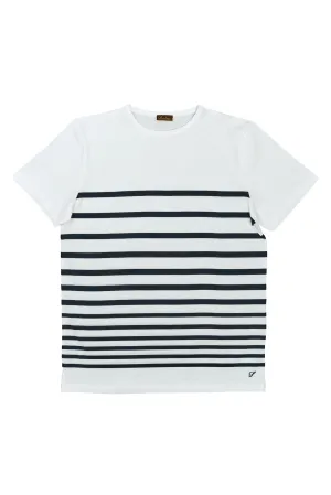 Stenströms Striped Cotton T-Shirt: White