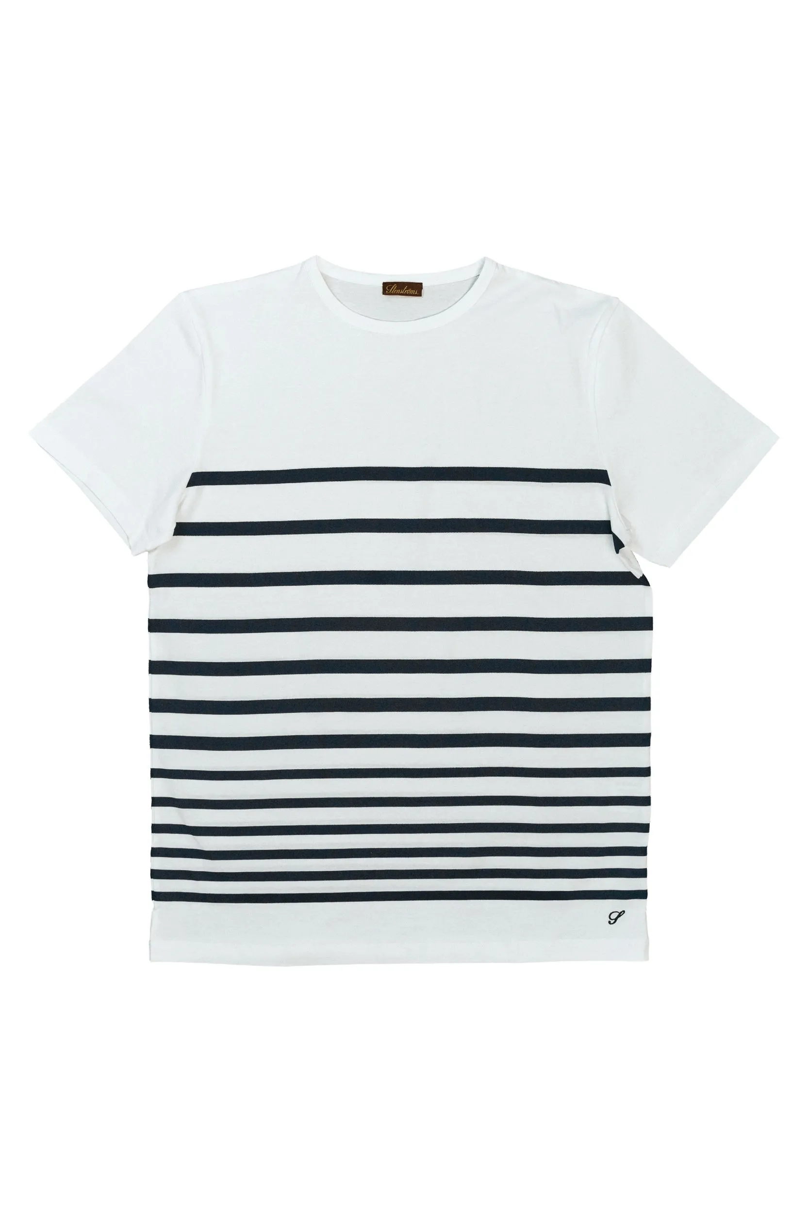 Stenströms Striped Cotton T-Shirt: White
