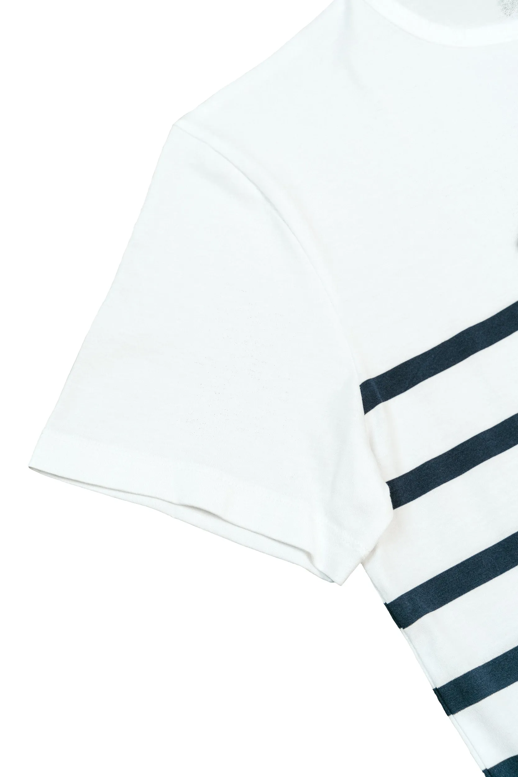 Stenströms Striped Cotton T-Shirt: White