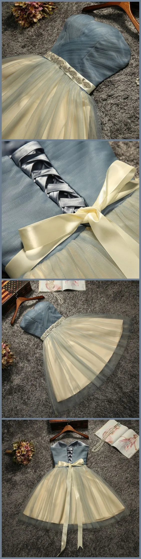 Strapless Beaded Belt Two colors Skirt Homecoming Prom Dresses, Affordable Short Party Prom Sweet 16 Dresses, Perfect Homecoming Cocktail Dresses, BDY0313
