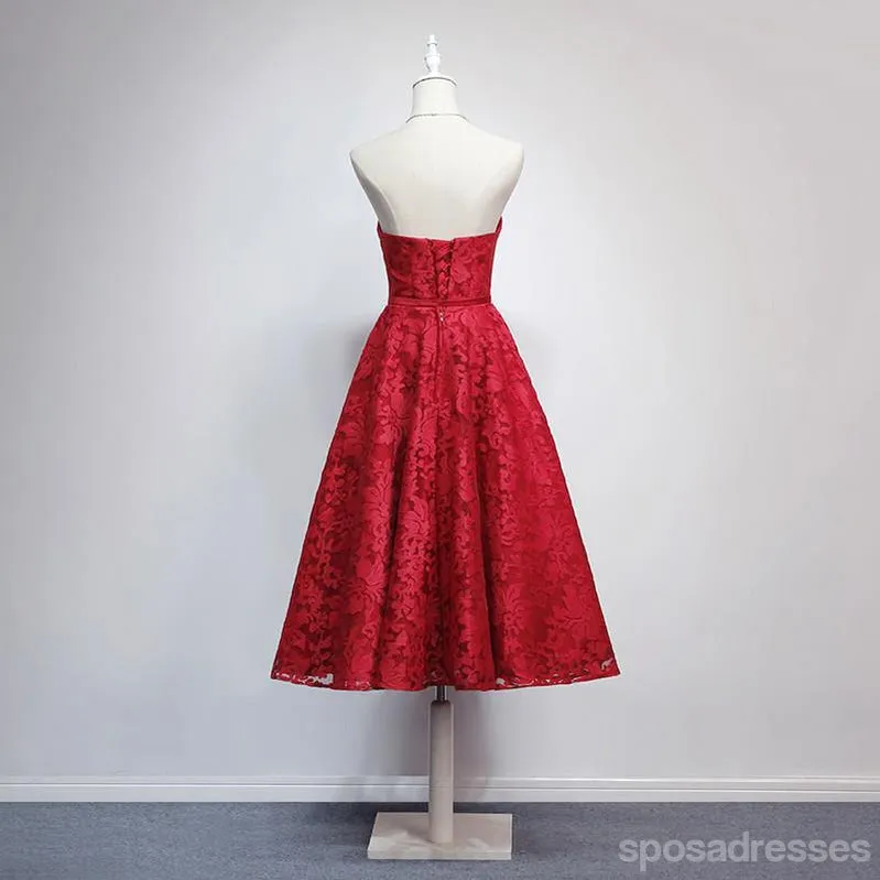 Strapless Sweet Heart Lace Cute Homecoming Prom Dresses, Affordable Short Party Prom Sweet 16 Dresses, Perfect Homecoming Cocktail Dresses, CM342