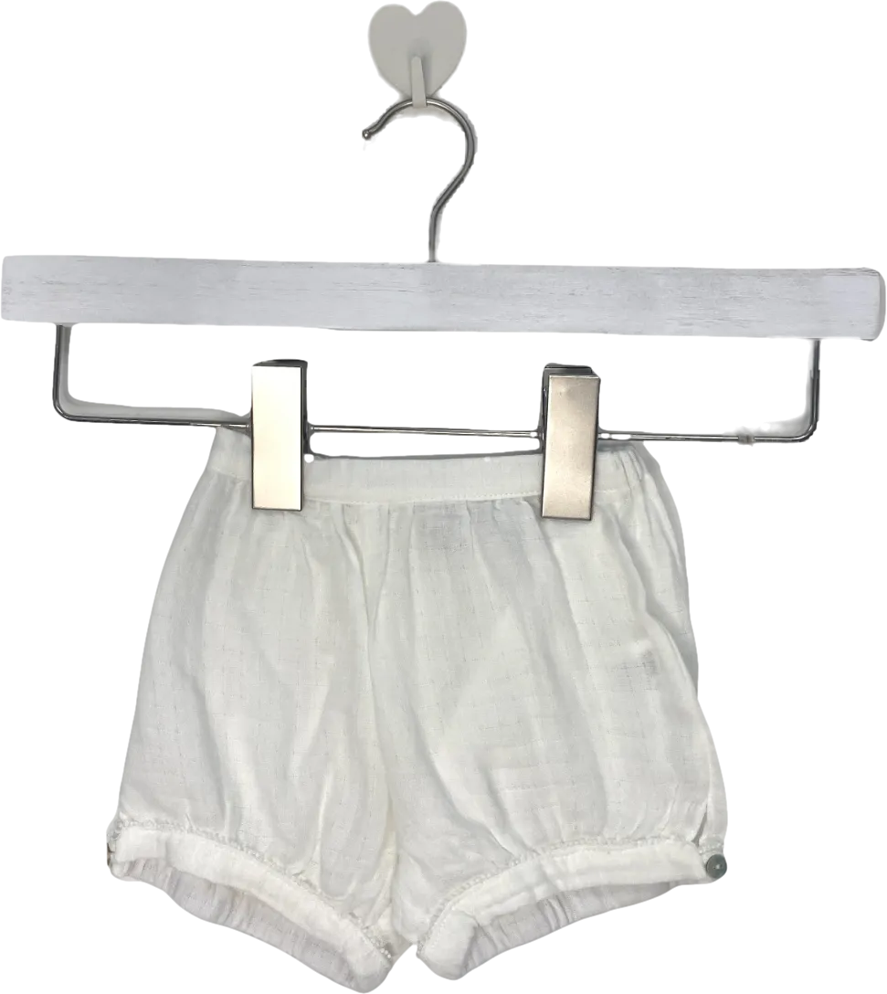 Strawberries&Cream White Cotton Sleeveless  Top And Shorts 2 Piece Set 0-3 Months
