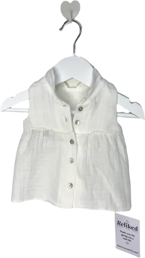 Strawberries&Cream White Cotton Sleeveless  Top And Shorts 2 Piece Set 0-3 Months