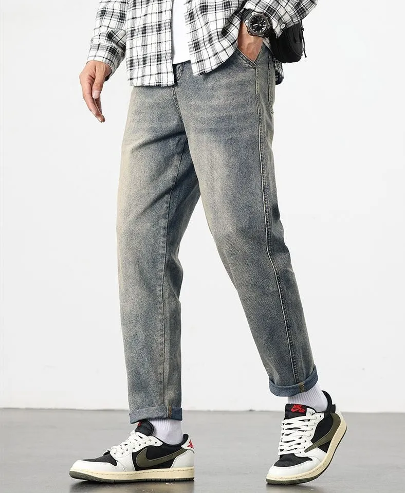 Stylish Relaxed-Fit Straight Leg Jeans for Men