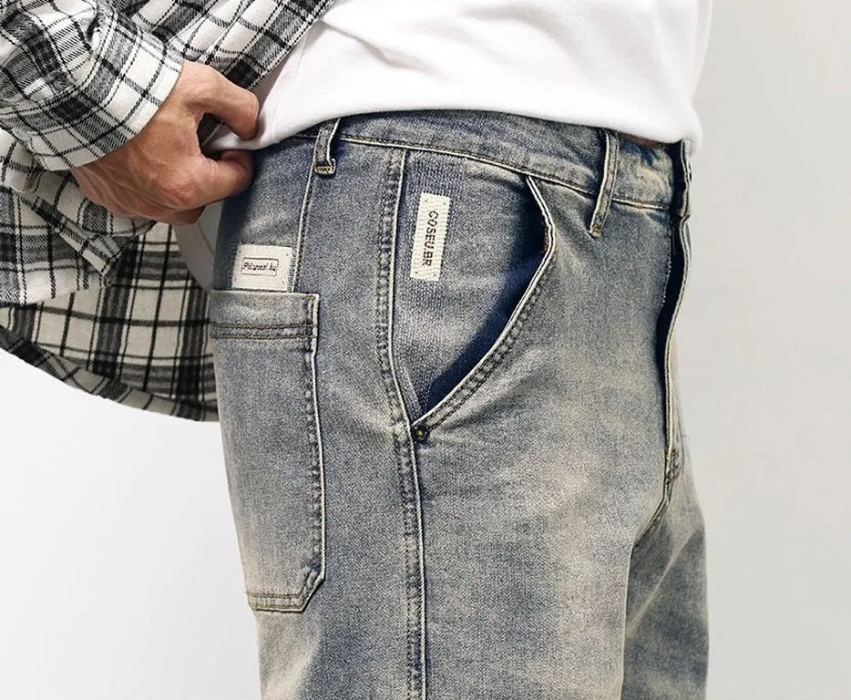 Stylish Relaxed-Fit Straight Leg Jeans for Men
