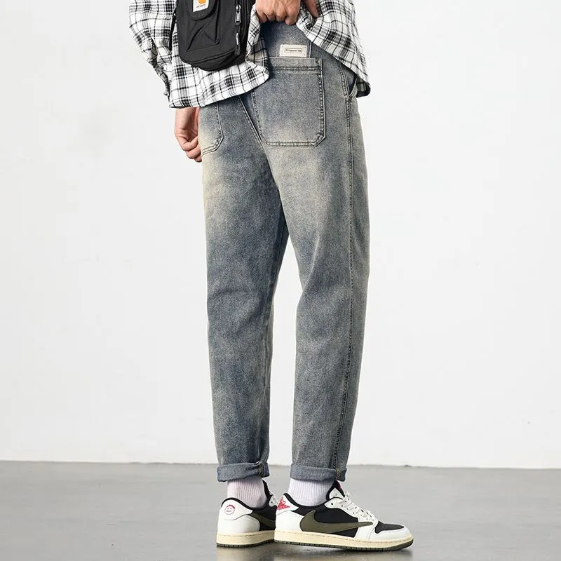 Stylish Relaxed-Fit Straight Leg Jeans for Men